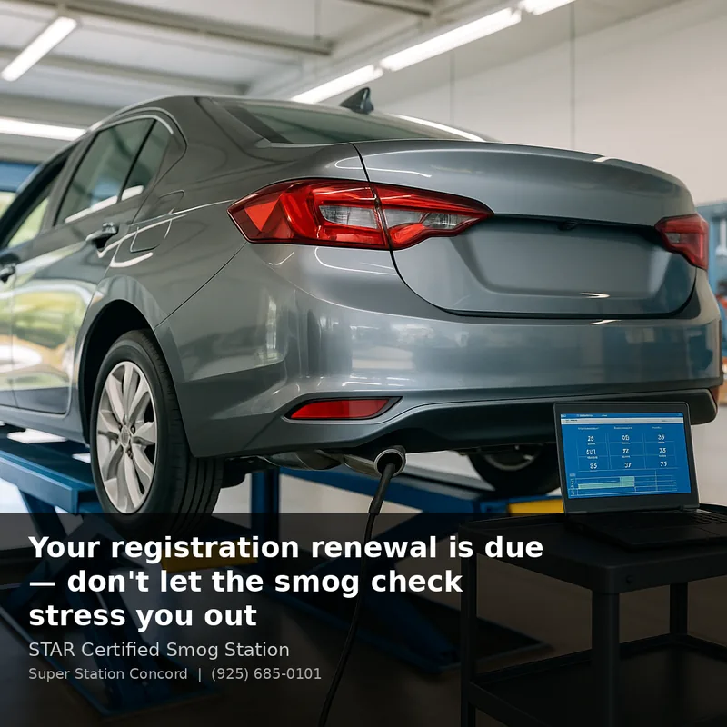 Your registration renewal is due — don't let the smog check stress you out