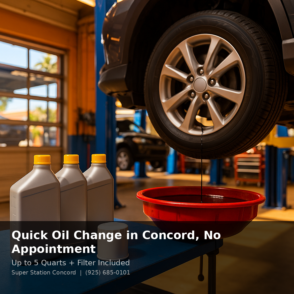 Quick Oil Change in Concord, No Appointment